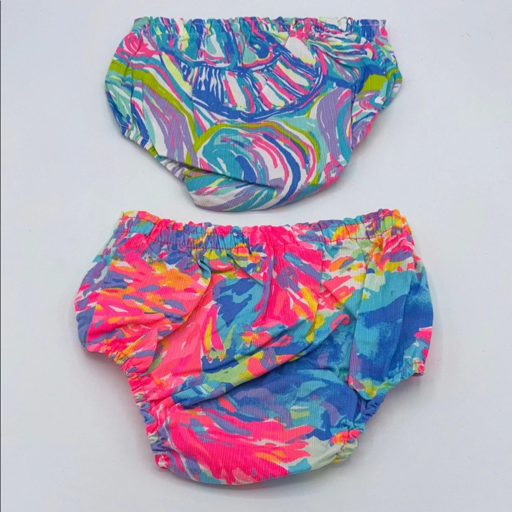 NWOT 2PC Lilly Pulitzer Vibrant Neon Infant 12-18M Diaper Covers